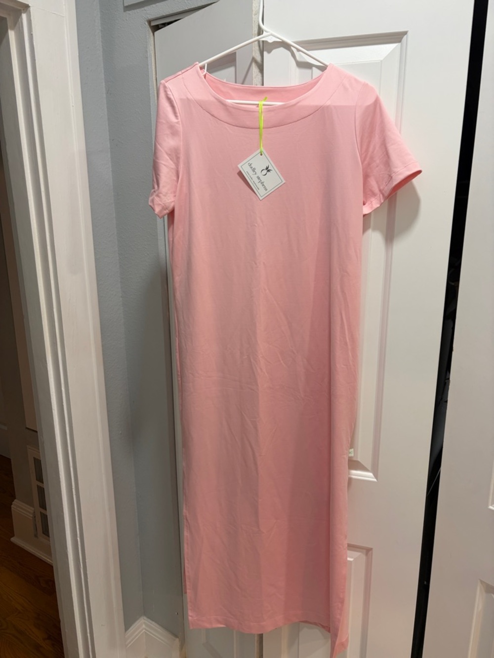 Dudley Stephens Pink Short-Sleeve Maxi Chemise